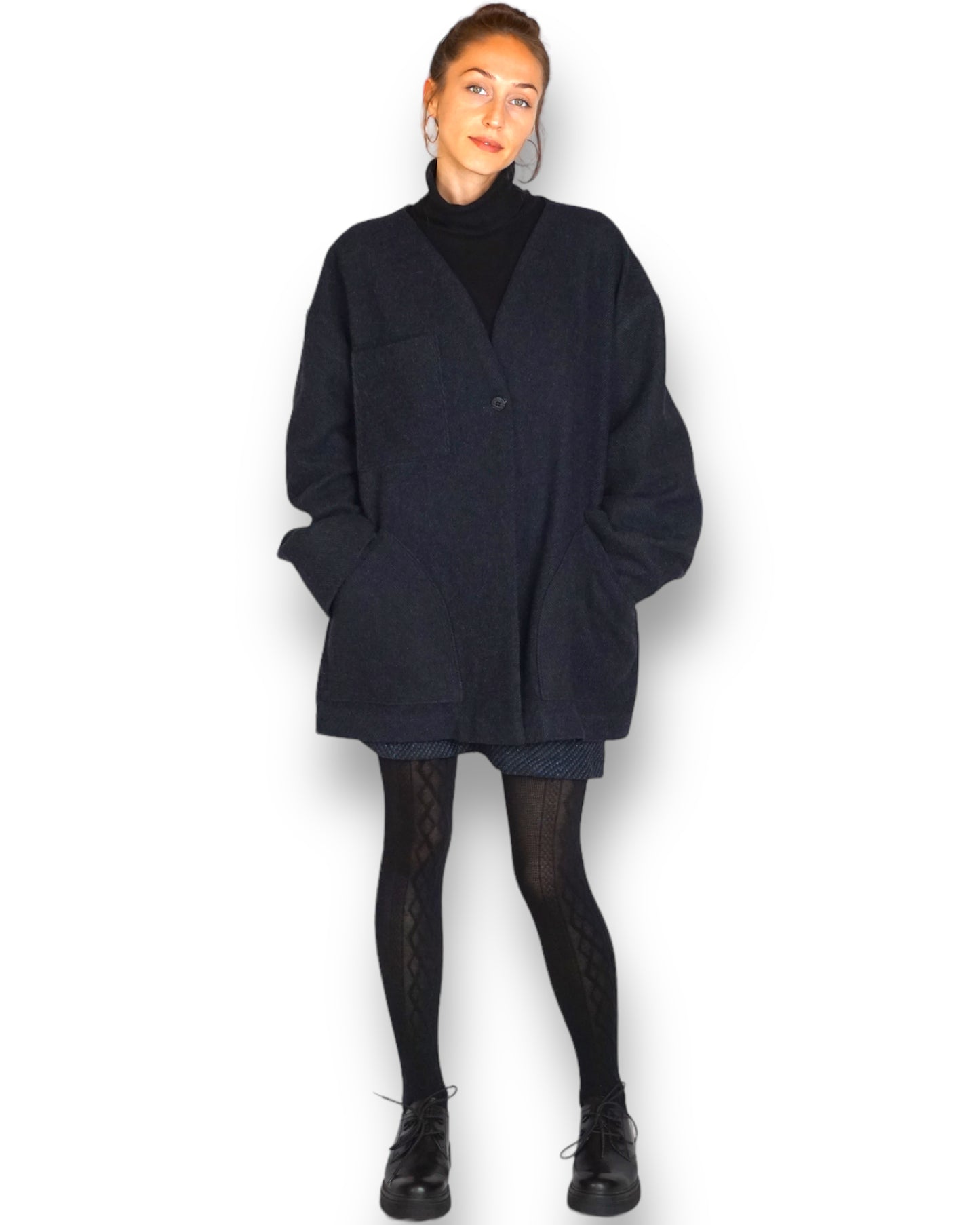 Kurzmantel Oversize aus Wolle