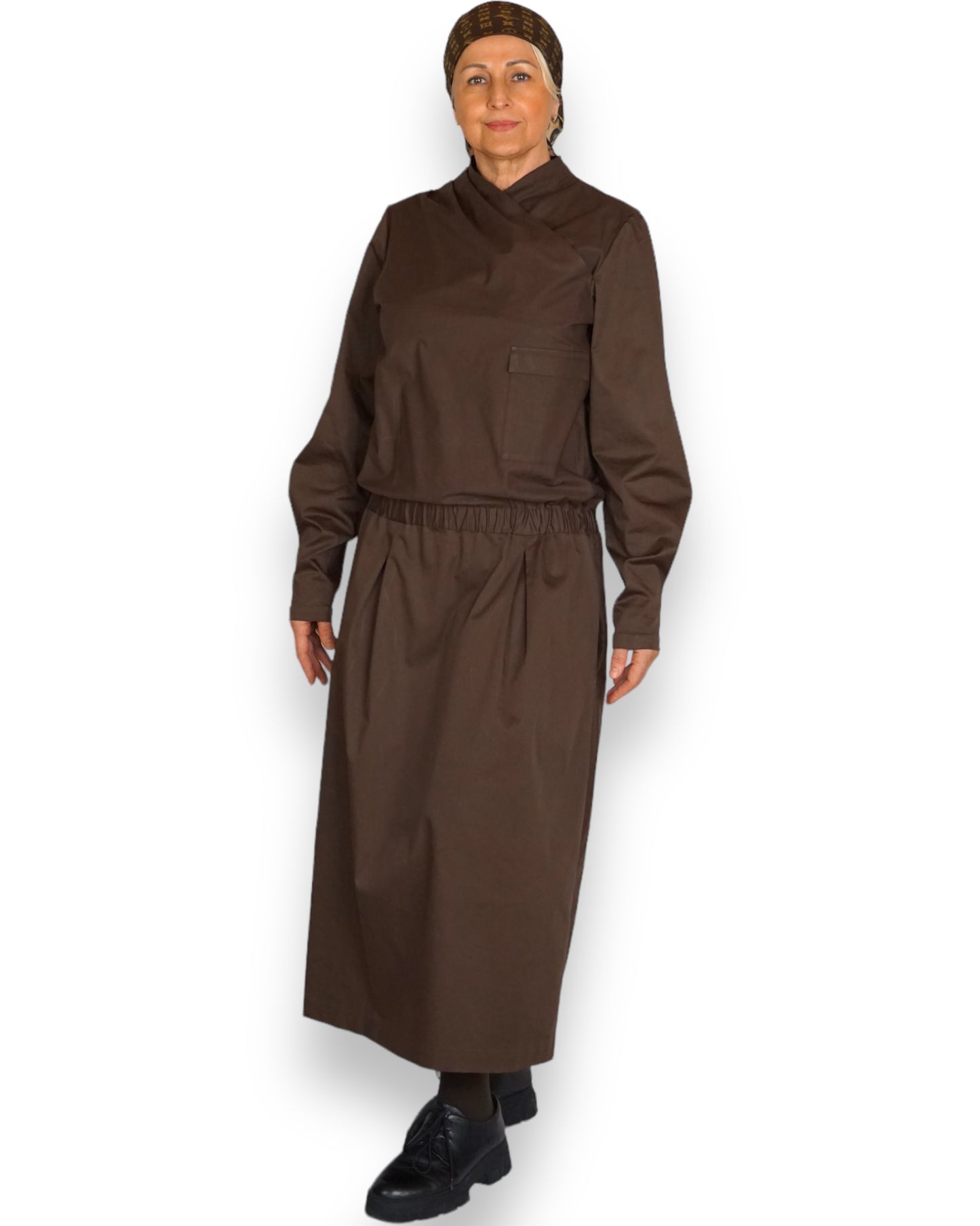 Midikleid in braun