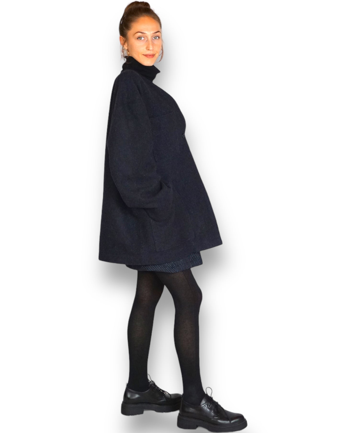 Kurzmantel Oversize aus Wolle
