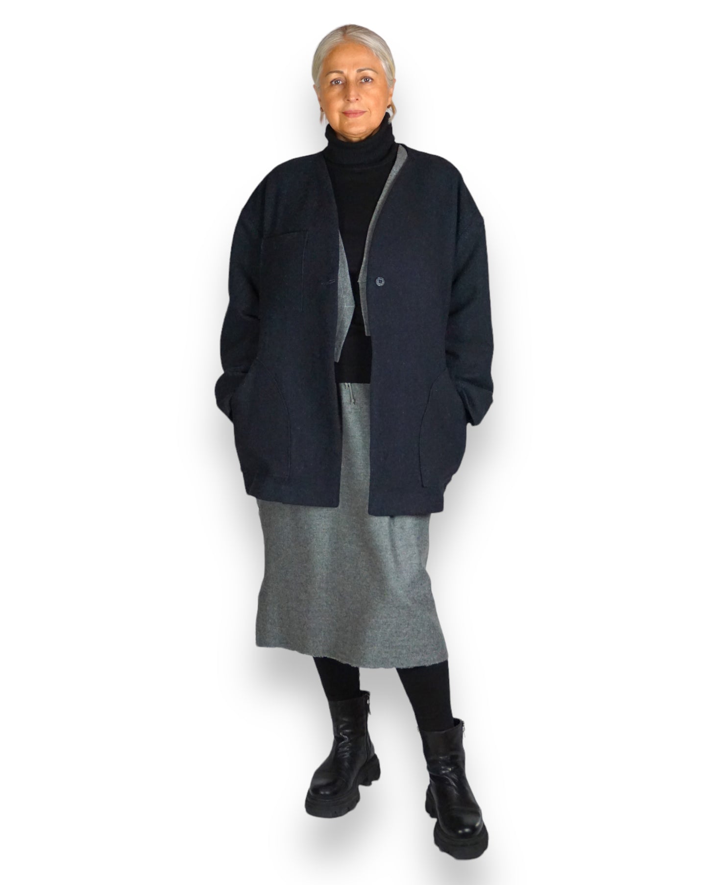 Kurzmantel Oversize aus Wolle