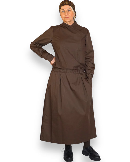 Midikleid in braun