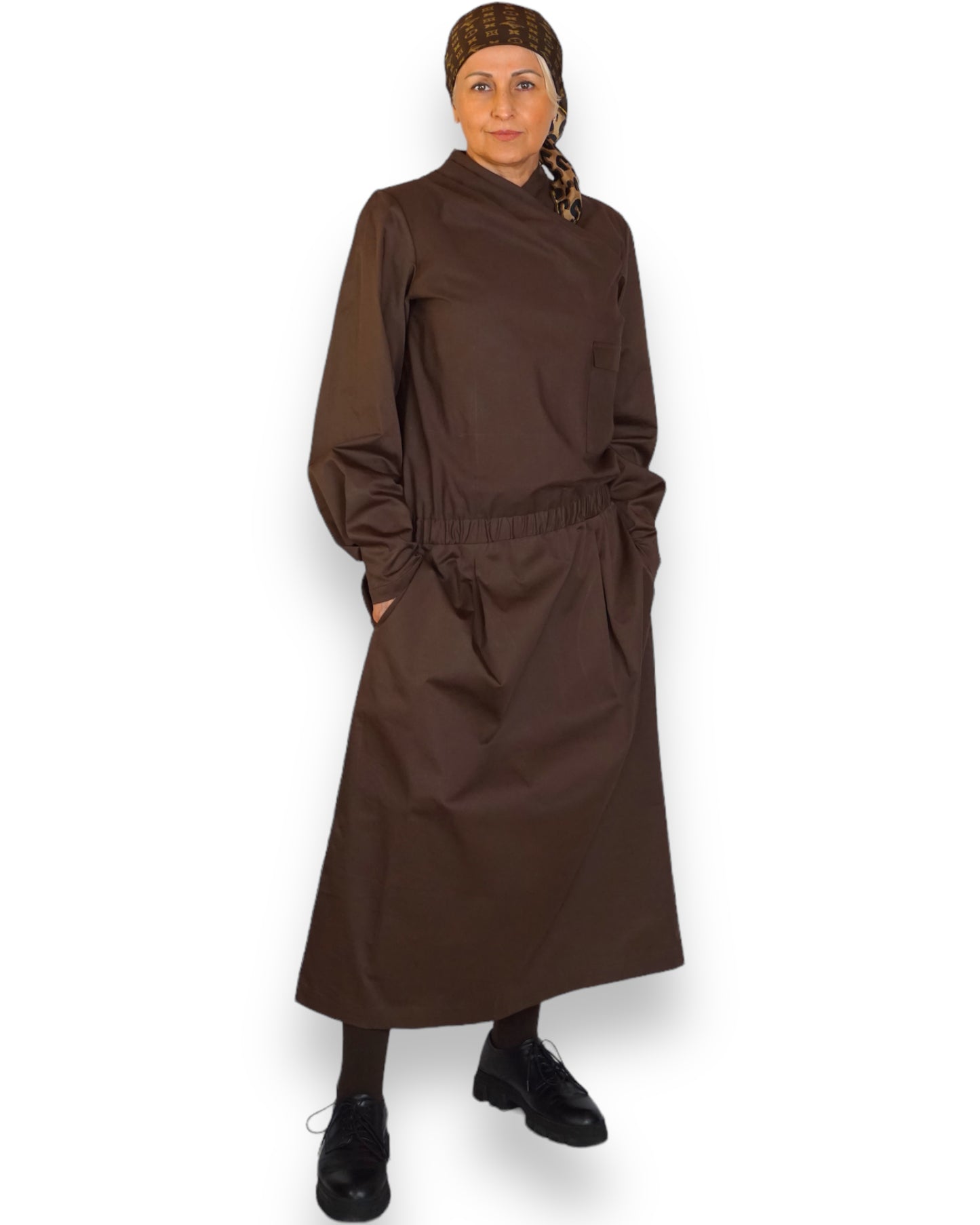 Midikleid in braun