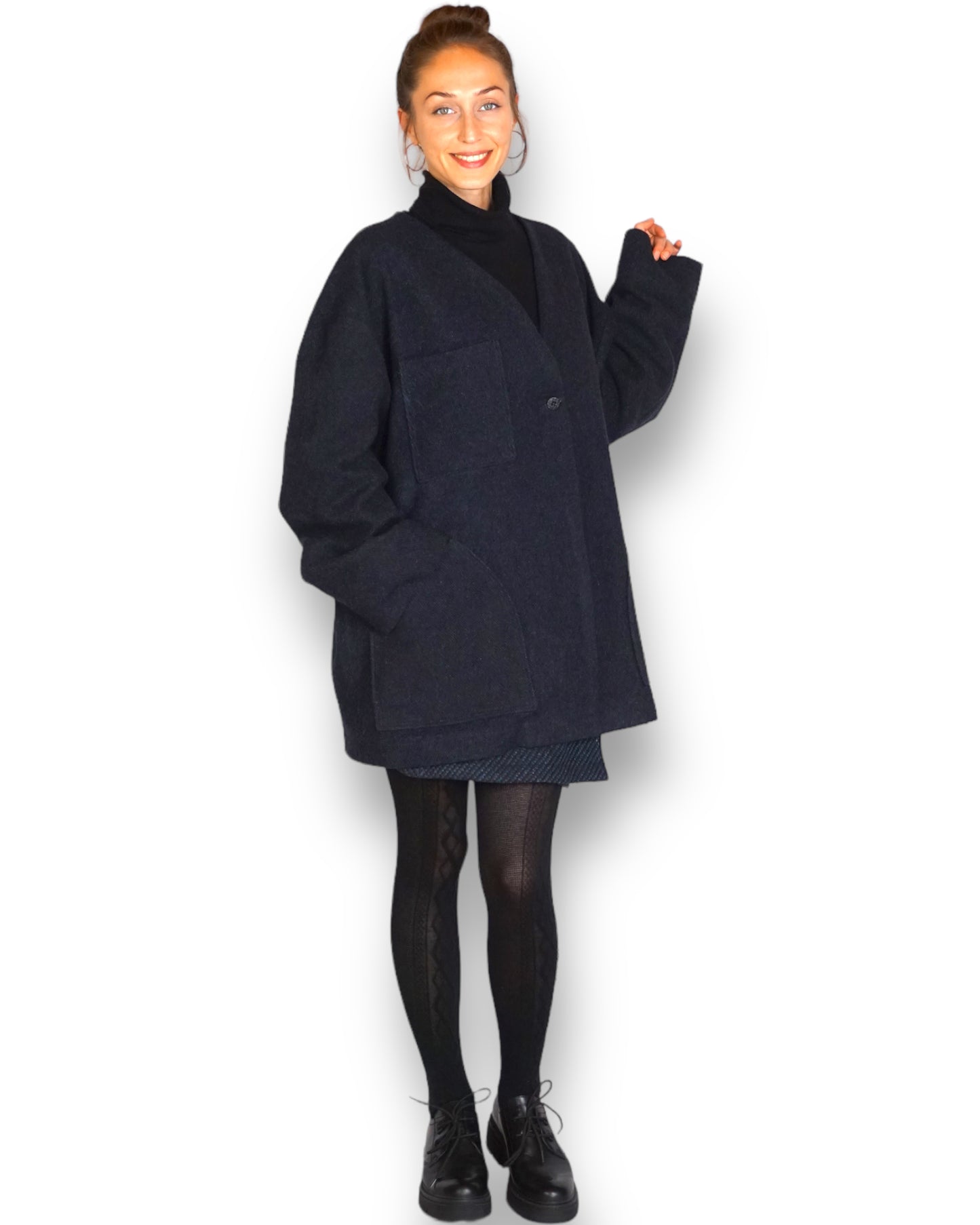 Kurzmantel Oversize aus Wolle
