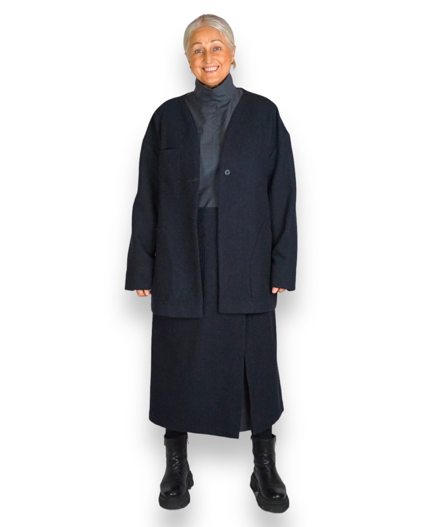Kurzmantel Oversize aus Wolle