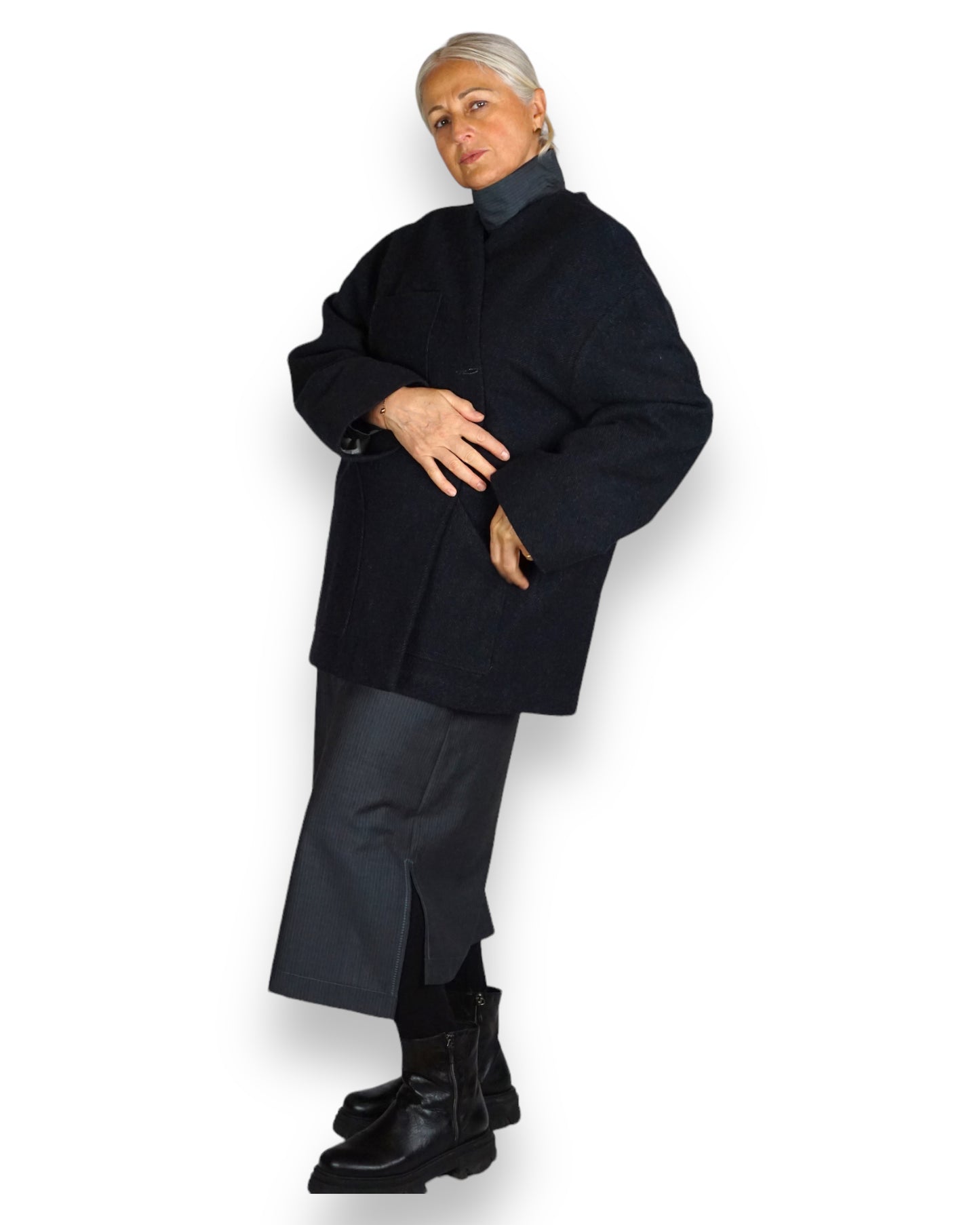 Kurzmantel Oversize aus Wolle