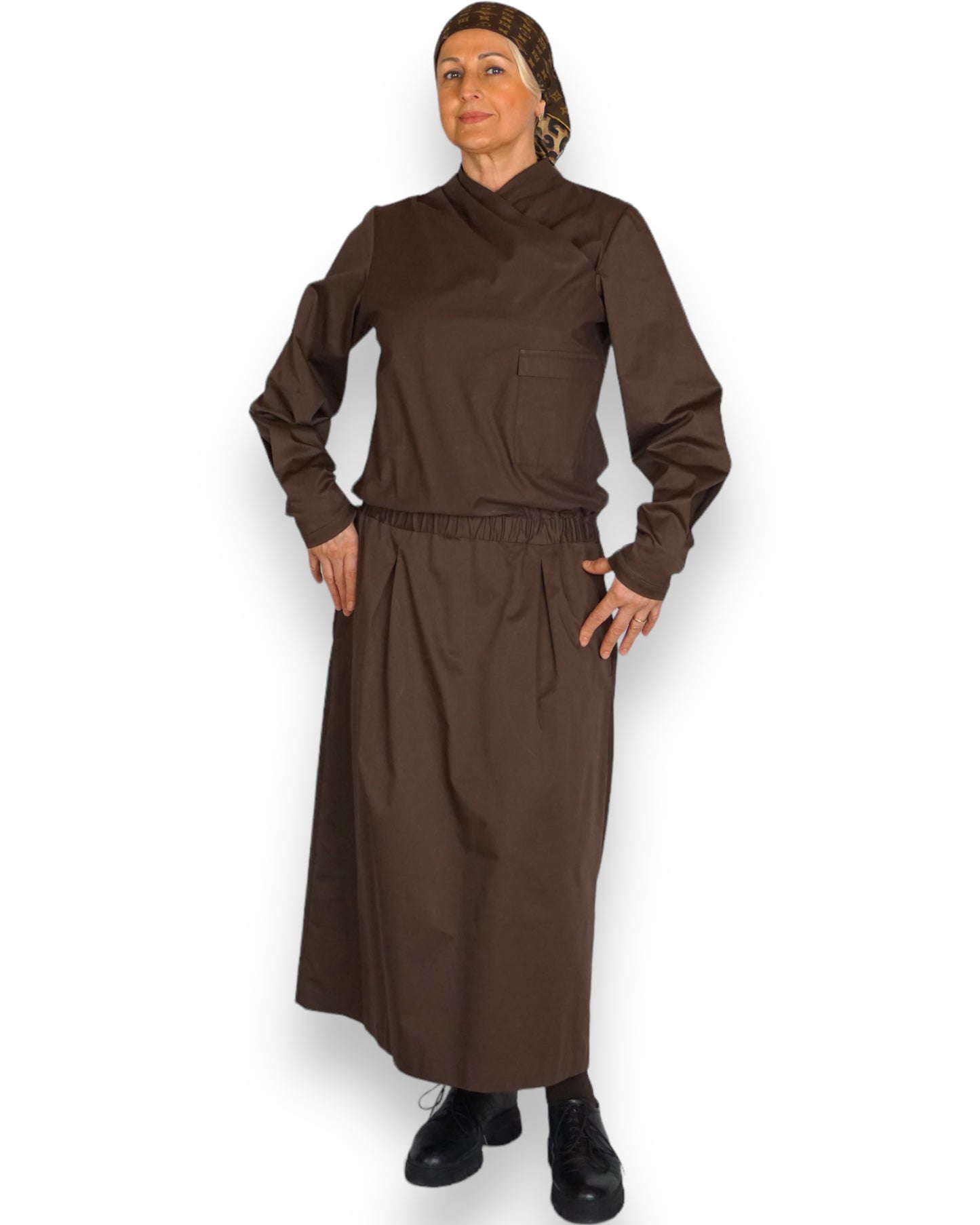 Midikleid in braun