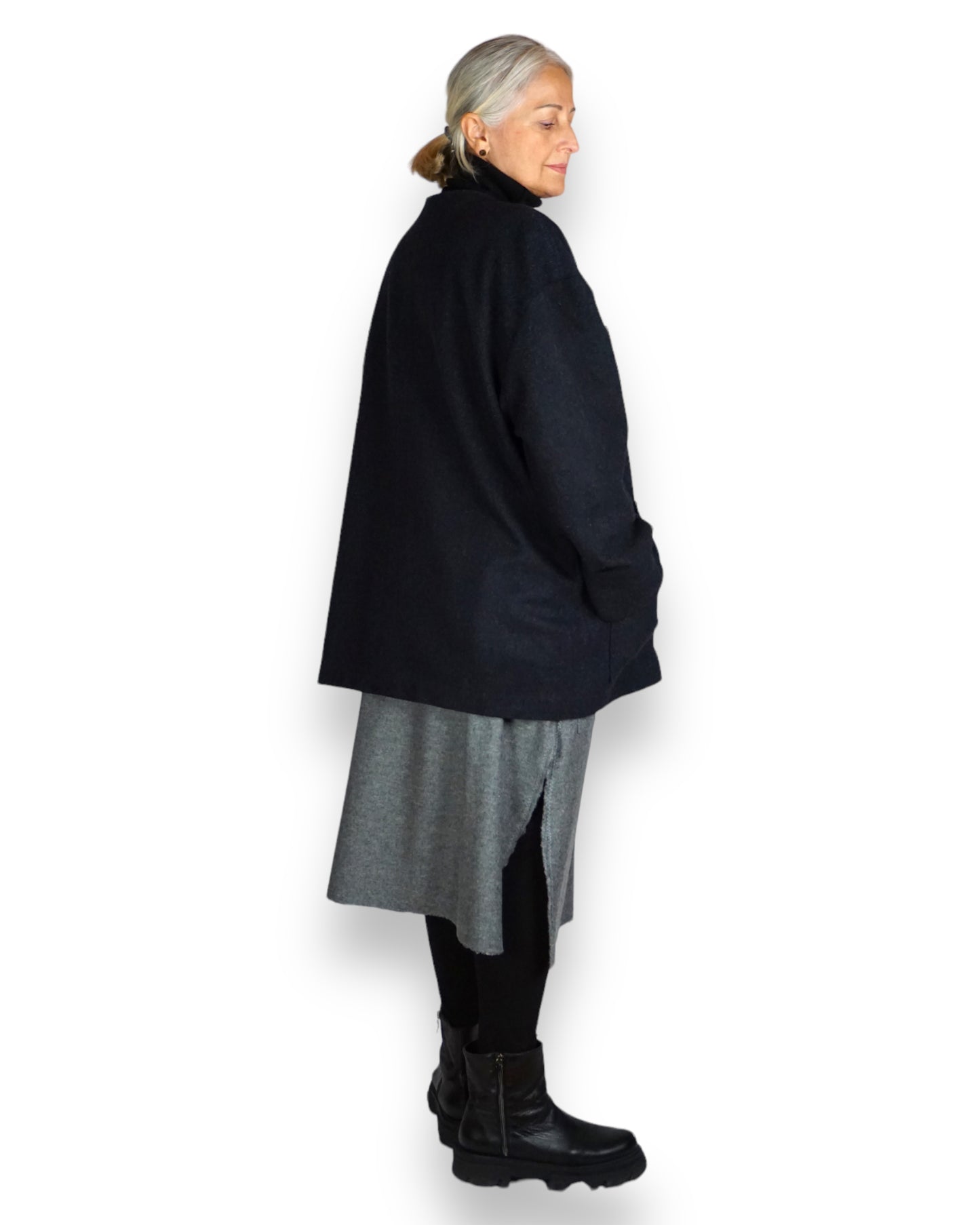 Kurzmantel Oversize aus Wolle