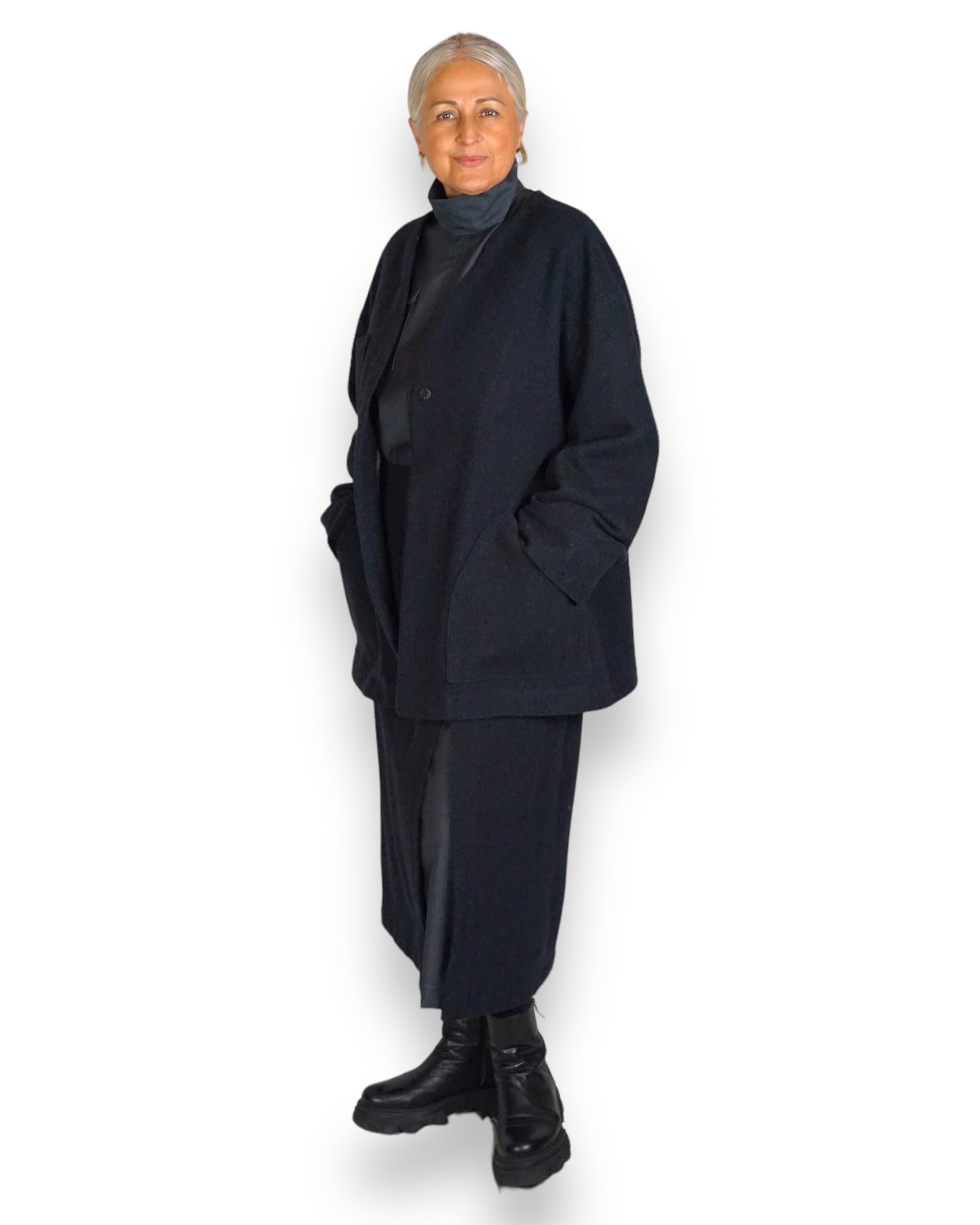 Kurzmantel Oversize aus Wolle