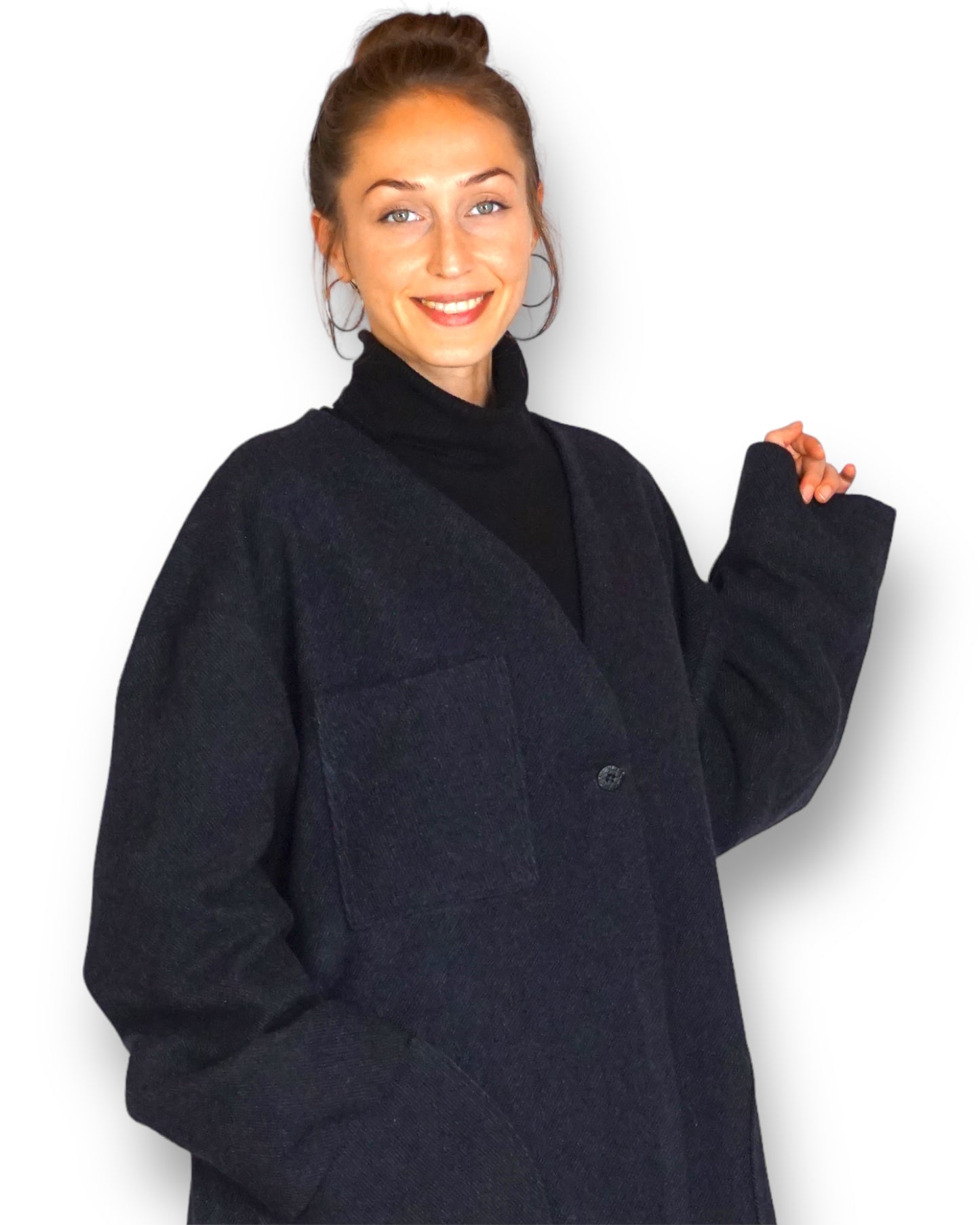 Kurzmantel Oversize aus Wolle