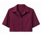CROPPED BLUSE MIT REVERSKRAGEN