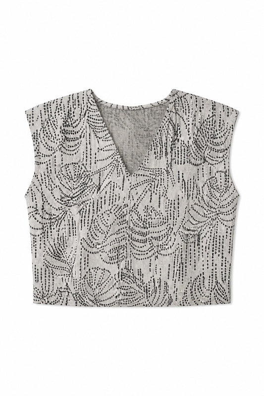 CROPPED TOP MIT ABSTRAKTEM PRINT