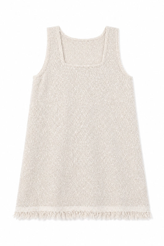 STRUKTURIERTES LONG TOP MIT ROHSAUM