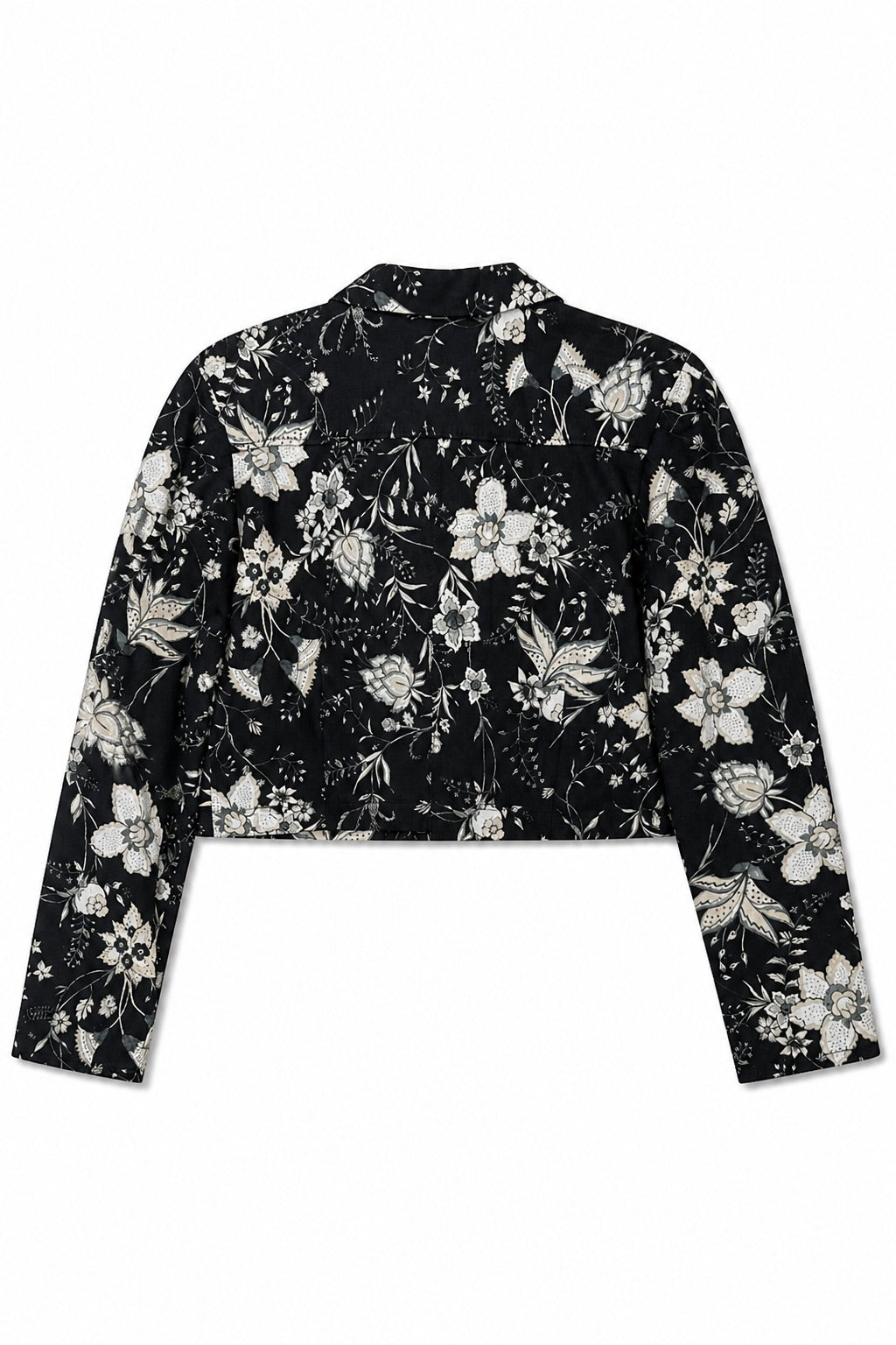 CROPPED JACKE MIT BOTANISCHEM PRINT