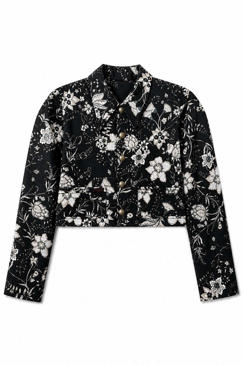 CROPPED JACKE MIT BOTANISCHEM PRINT