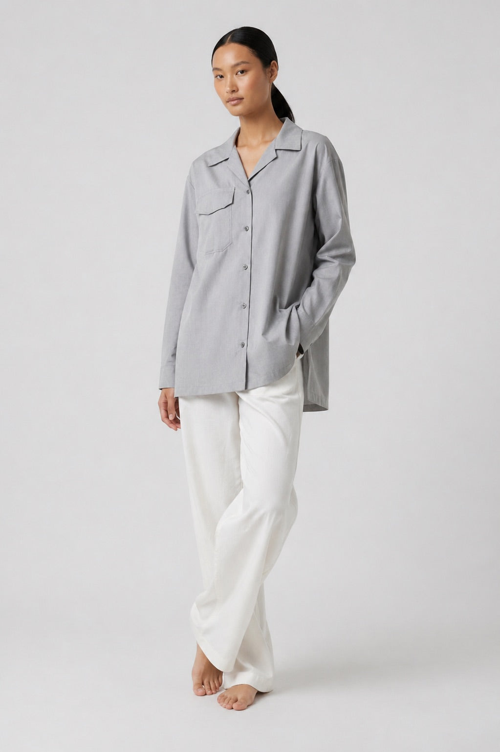 OVERSIZED HEMD MIT STRUKTURDETAIL