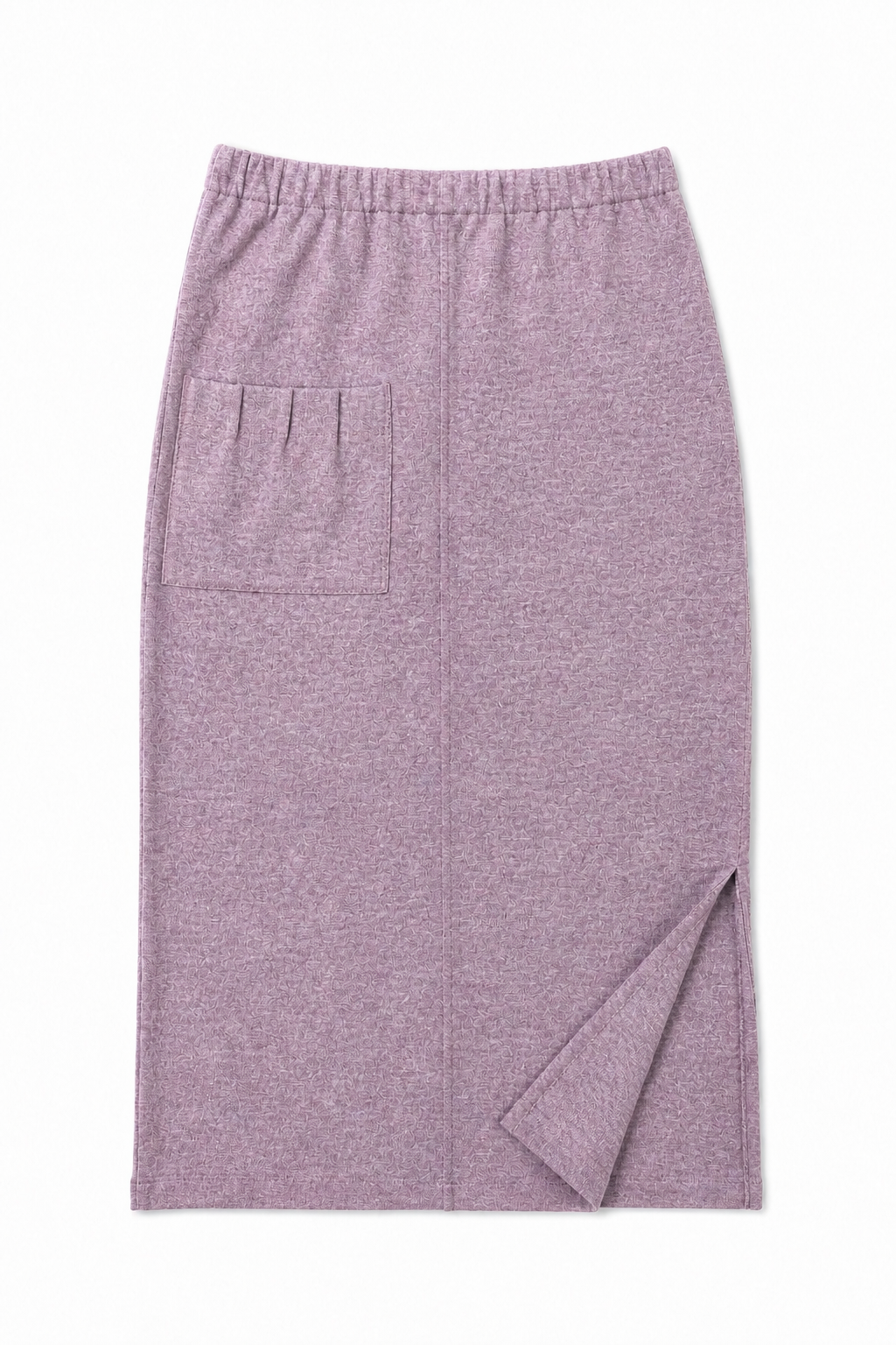 MIDIROCK AUS STRUKTURIERTEM JERSEY IN MAUVE