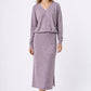 MIDIROCK AUS STRUKTURIERTEM JERSEY IN MAUVE